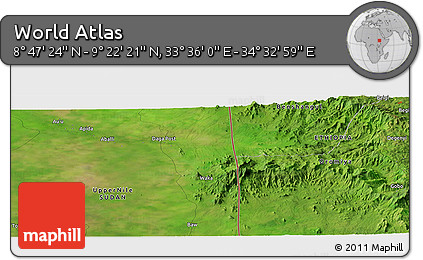 Satellite Panoramic Map of the Area around 9° 4' 52" N, 34° 4' 30" E