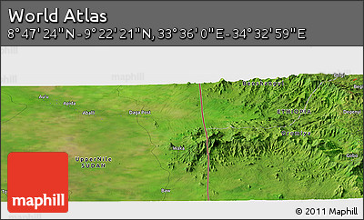 Satellite Panoramic Map of the Area around 9° 4' 52" N, 34° 4' 30" E