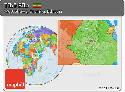 Political Location Map of Tībē Bīlo