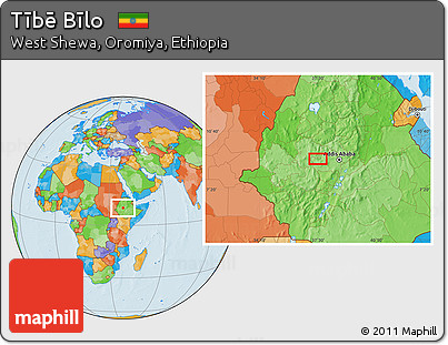 Political Location Map of Tībē Bīlo