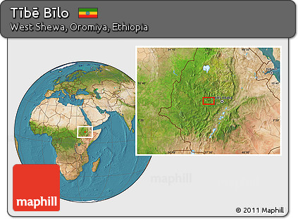 Satellite Location Map of Tībē Bīlo