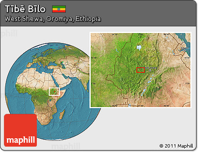 Satellite Location Map of Tībē Bīlo