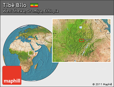 Satellite Location Map of Tībē Bīlo