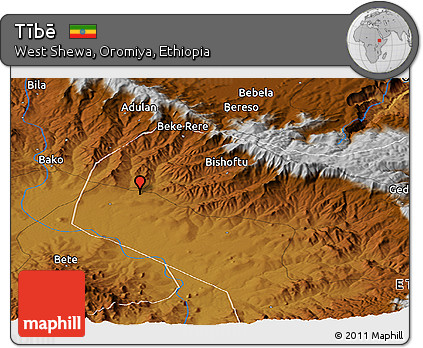 Physical Panoramic Map of Tībē