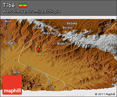 Physical Panoramic Map of Tībē