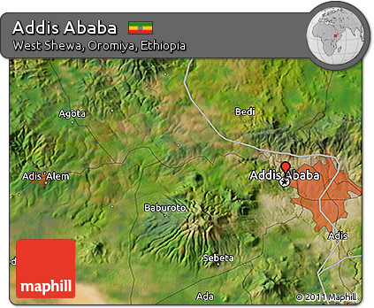 Addis Ababa Satellite Map Free Satellite 3D Map Of Addis Ababa