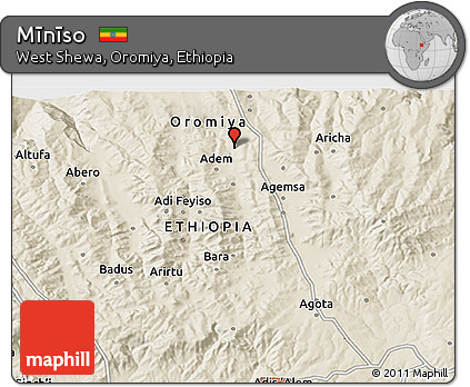 Shaded Relief 3D Map of Mīnīso