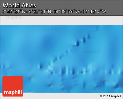 Physical 3D Map of the Area around 9° 4' 52" N, 38° 10' 29" W
