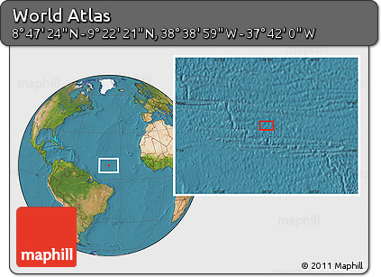 Satellite Location Map of the Area around 9° 4' 52" N, 38° 10' 29" W