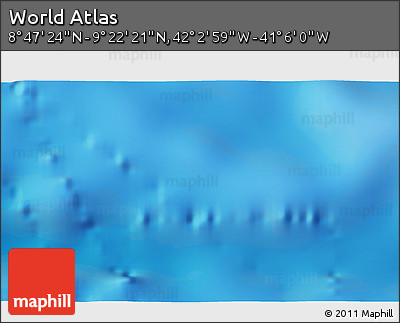 Physical 3D Map of the Area around 9° 4' 52" N, 41° 34' 30" W