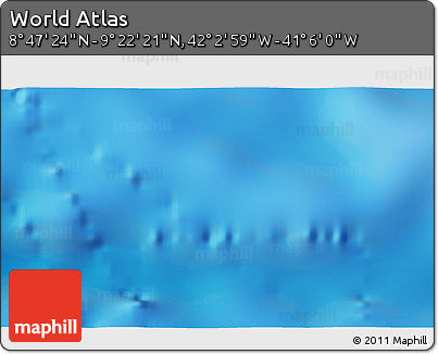 Physical 3D Map of the Area around 9° 4' 52" N, 41° 34' 30" W