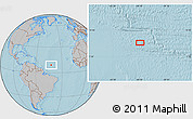 Gray Location Map of the area around 9° 4' 52" N, 42° 25' 29" W, hill shading