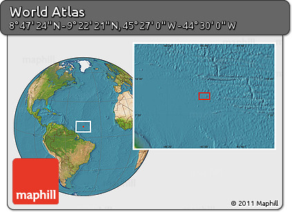 Satellite Location Map of the Area around 9° 4' 52" N, 44° 58' 30" W