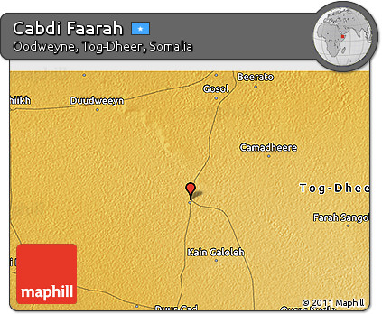Physical 3D Map of Cabdi Faarah