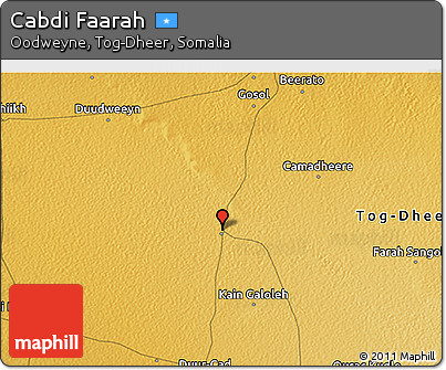 Physical 3D Map of Cabdi Faarah