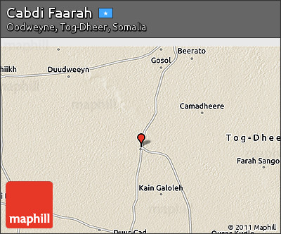 Shaded Relief 3D Map of Cabdi Faarah
