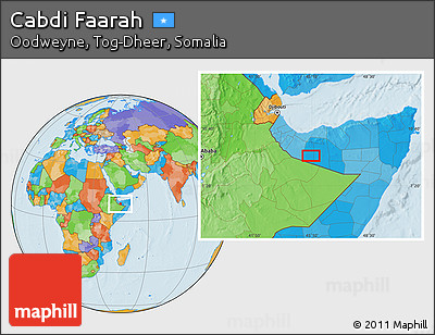 Political Location Map of Cabdi Faarah