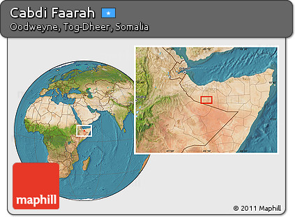 Satellite Location Map of Cabdi Faarah