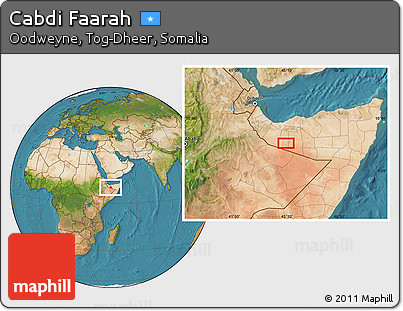 Satellite Location Map of Cabdi Faarah