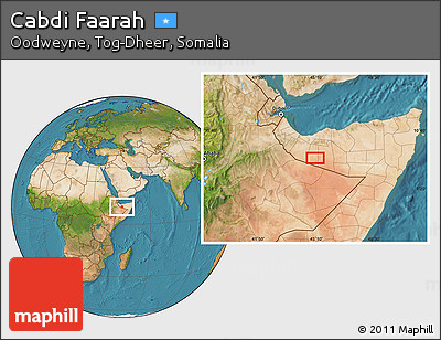 Satellite Location Map of Cabdi Faarah