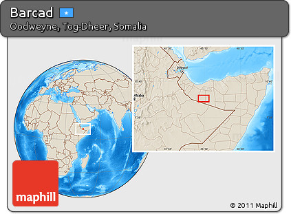 Shaded Relief Location Map of Barcad
