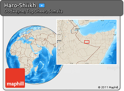 Shaded Relief Location Map of Haro-Shiikh