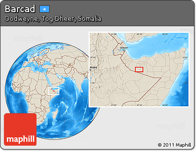 Shaded Relief Location Map of Barcad