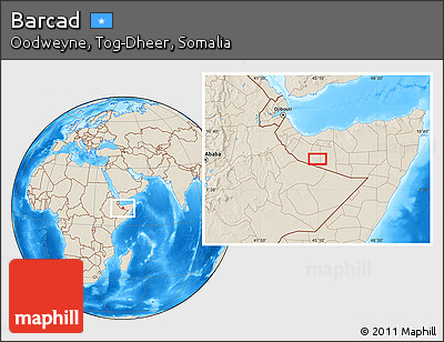 Shaded Relief Location Map of Barcad