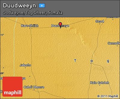 Physical Map of Duudweeyn