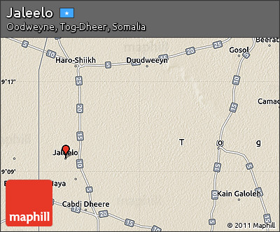 Shaded Relief Map of Jaleelo