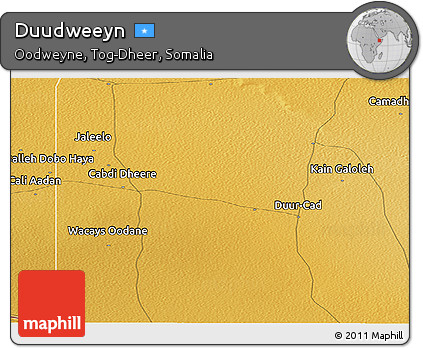 Physical Panoramic Map of Duudweeyn