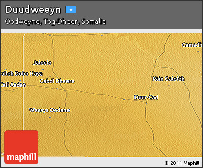 Physical Panoramic Map of Duudweeyn