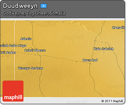 Physical Panoramic Map of Duudweeyn