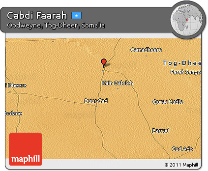 Political Panoramic Map of Cabdi Faarah