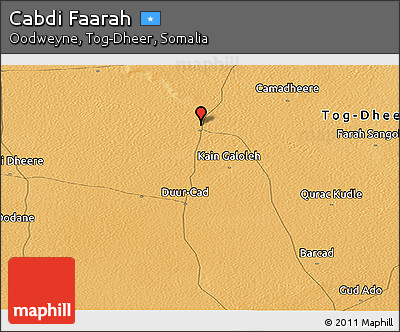 Political Panoramic Map of Cabdi Faarah