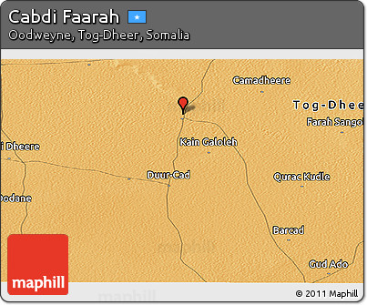 Political Panoramic Map of Cabdi Faarah