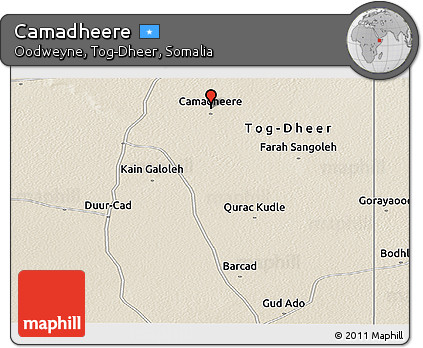 Shaded Relief Panoramic Map of Camadheere