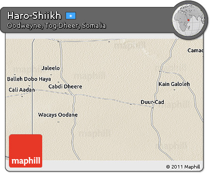 Shaded Relief Panoramic Map of Haro-Shiikh