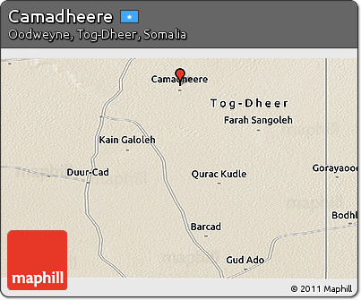 Shaded Relief Panoramic Map of Camadheere