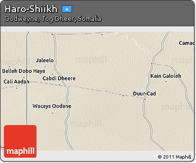 Shaded Relief Panoramic Map of Haro-Shiikh