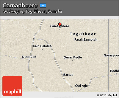 Shaded Relief Panoramic Map of Camadheere