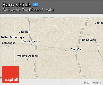 Shaded Relief Panoramic Map of Haro-Shiikh