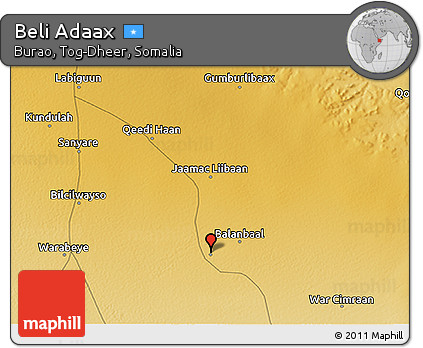 Physical 3D Map of Beli Adaax