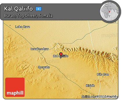 Physical 3D Map of Kal Qaliifo