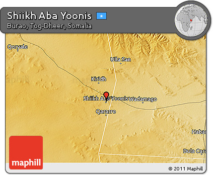 Physical 3D Map of Shiikh Aba Yoonis