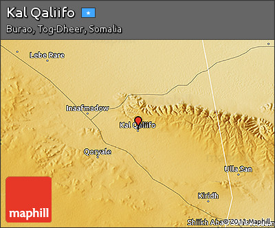 Physical 3D Map of Kal Qaliifo