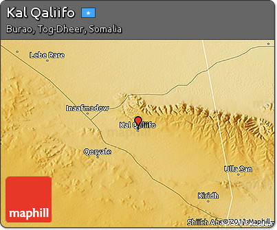 Physical 3D Map of Kal Qaliifo