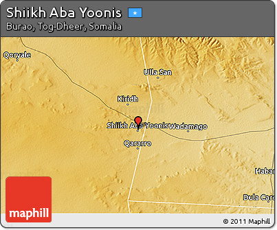 Physical 3D Map of Shiikh Aba Yoonis