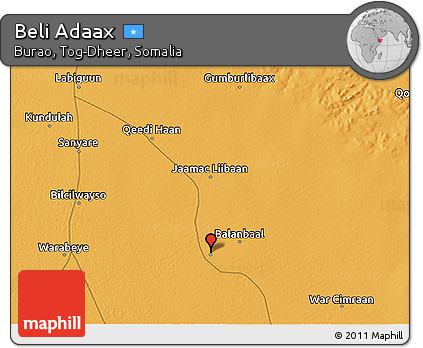 Political 3D Map of Beli Adaax