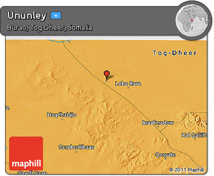Political 3D Map of Ununley